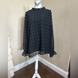 Women’s Chic Soul black sheer long sleeve blouse